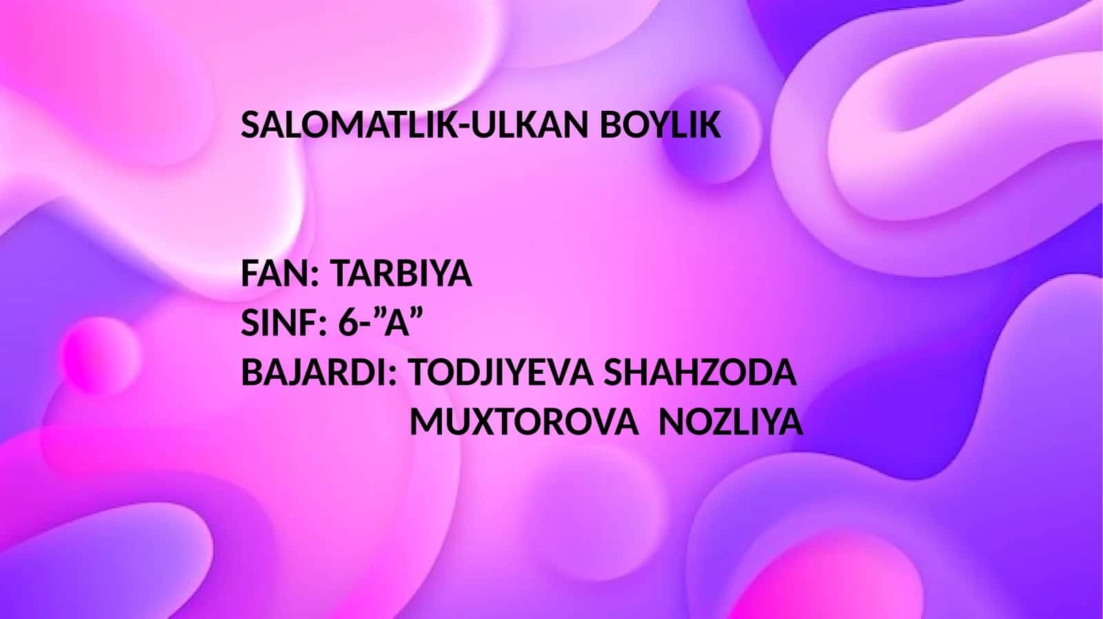 SALOMATLIK-ULKAN BOYLIK