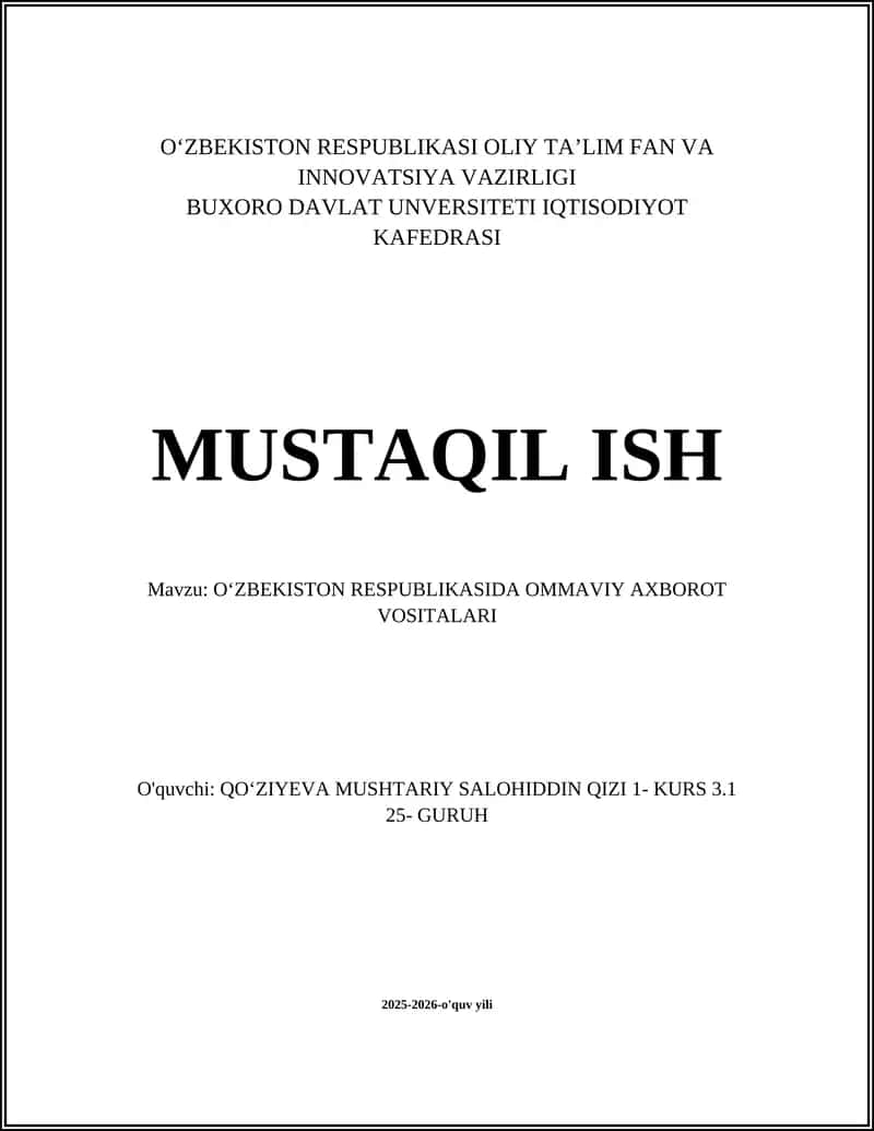Oʻzbekistonda ommaviy axborot vositalarining tarixi