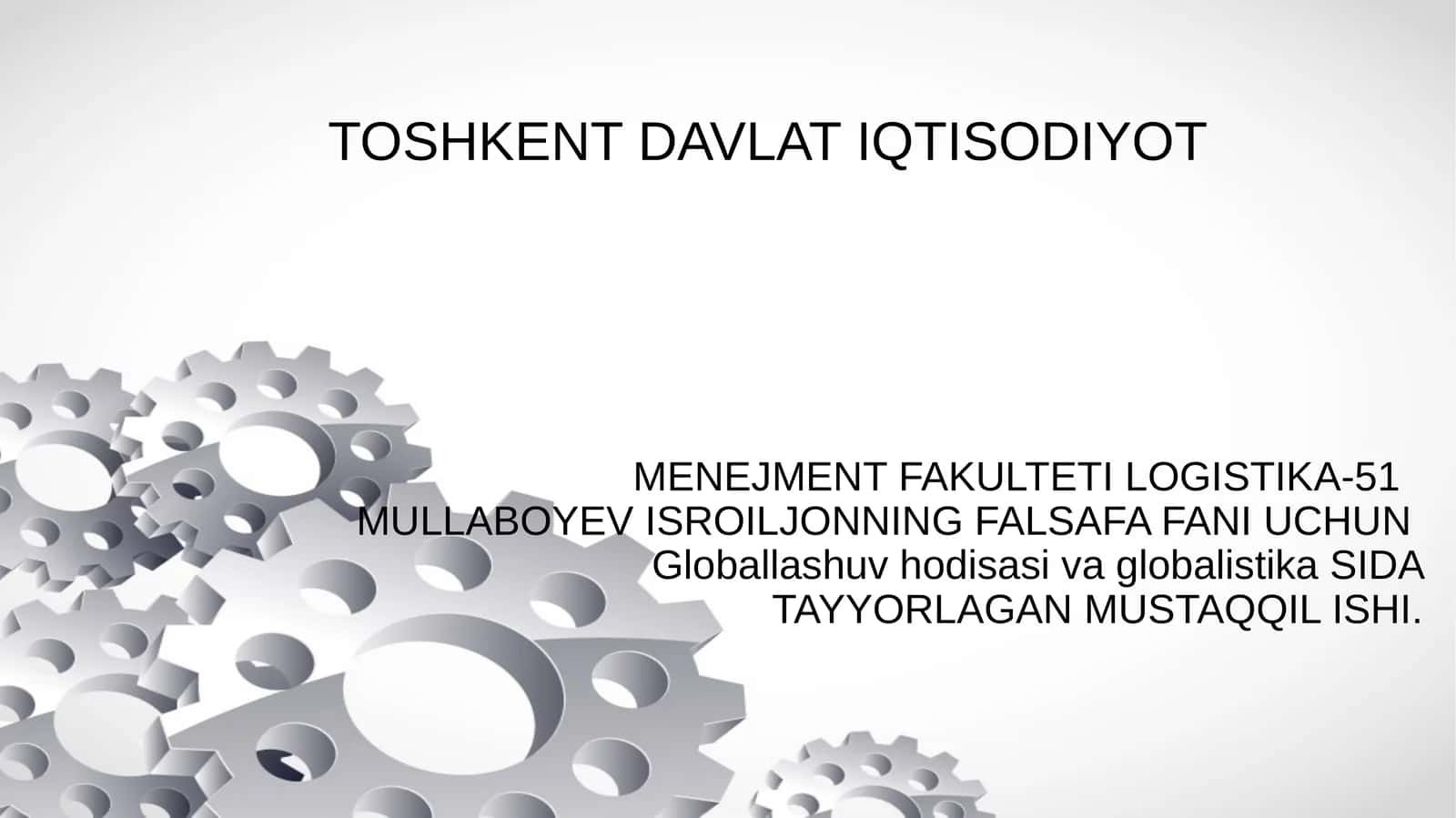 Falsafa Fanining Globallashuv Hodisasi