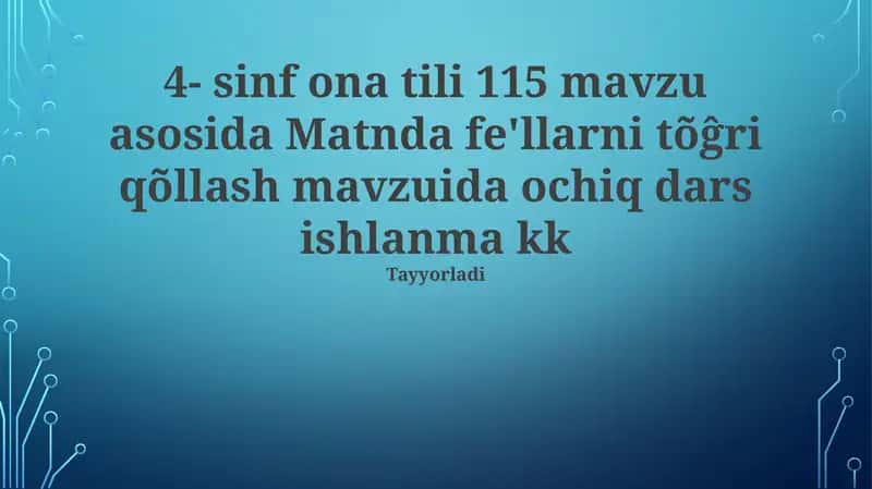 4-sinf ona tili