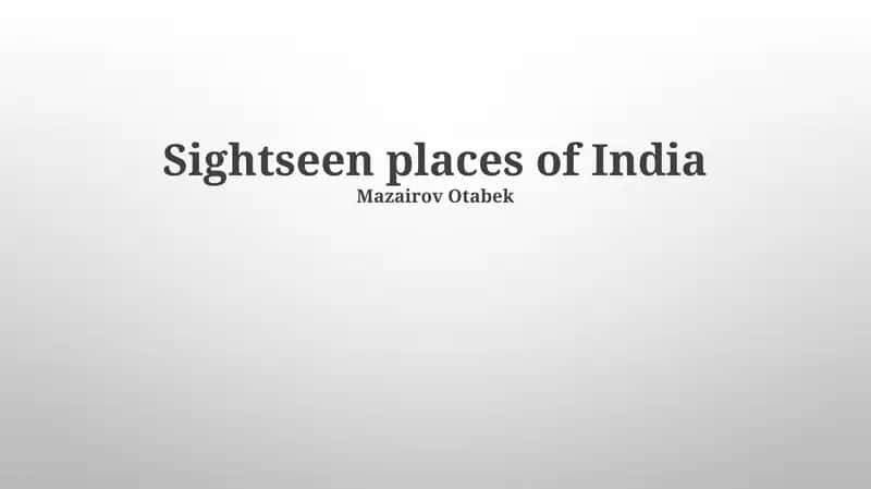 Sightseen places of India