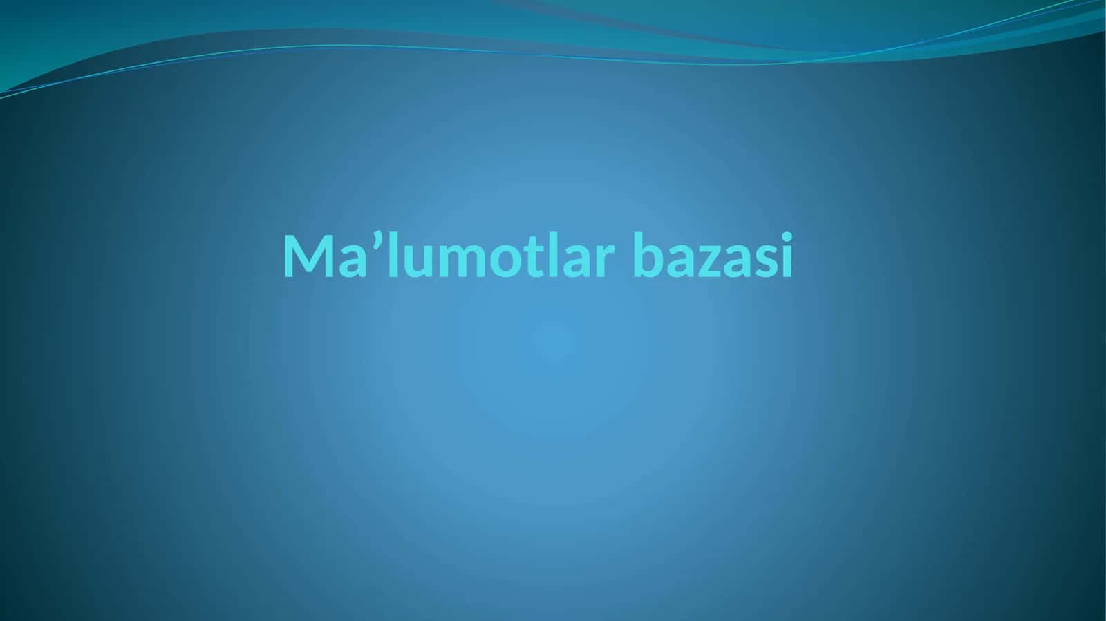 Ma’lumotlar bazasi