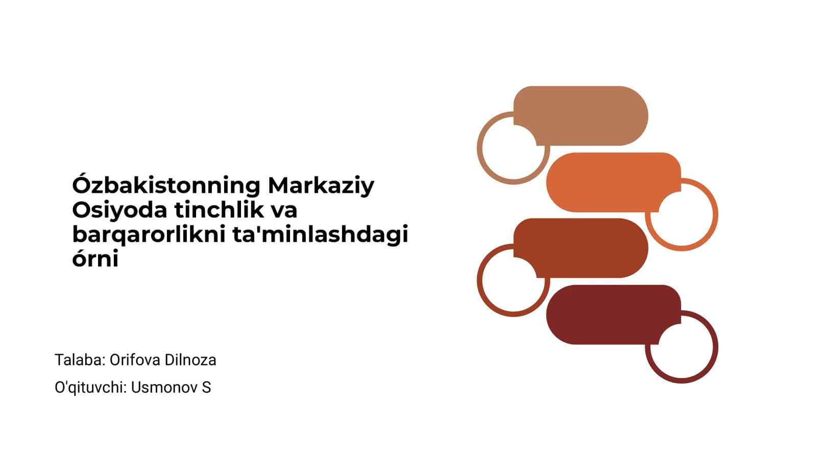 Markaziy Osiyoda tinchlik va barqarorlikni ta'minlashdagi órni