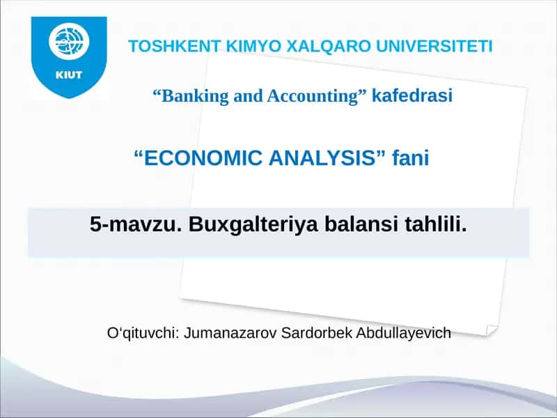 Buxgalteriya balansi tahlili