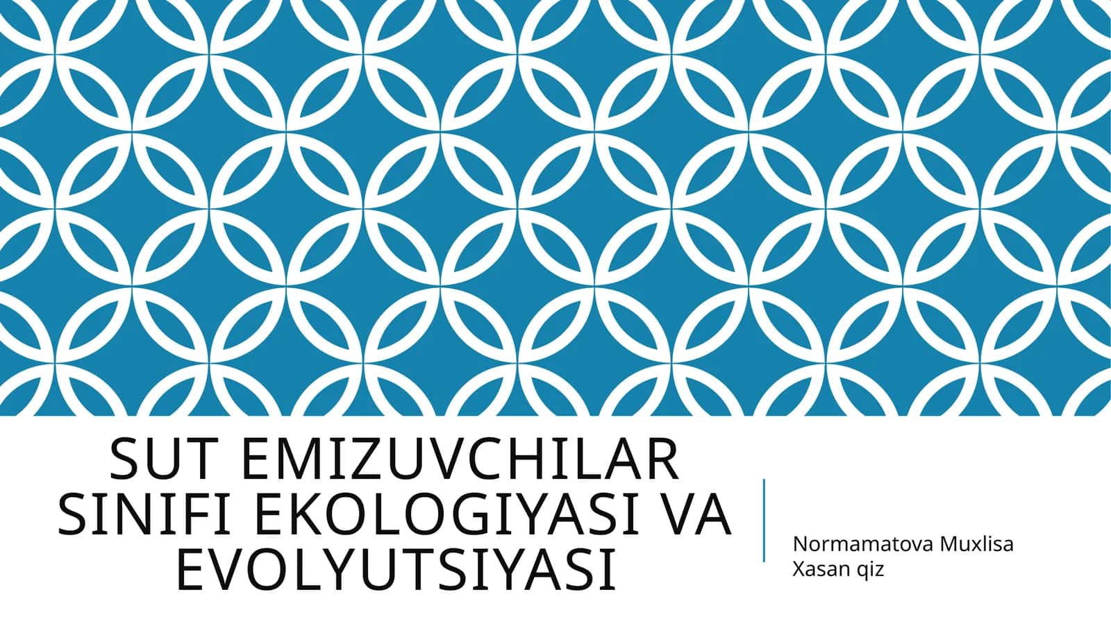 SUT EMIZUVCHILAR SINIFI EKOLOGIYASI VA EVOLYUTSIYASI