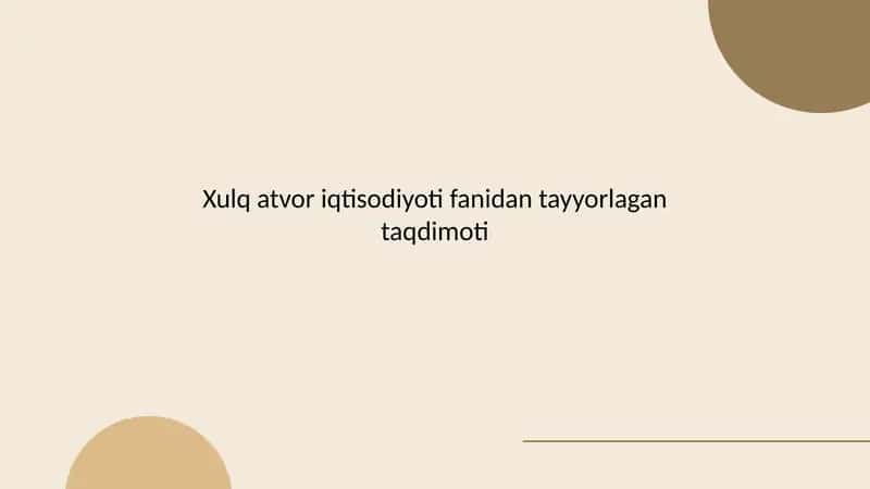 Onlayn savdoda istemolchi xulq atvori