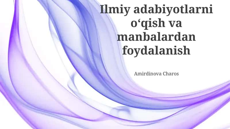 Tegishli Ilmiy Adabiyotlarni Topish