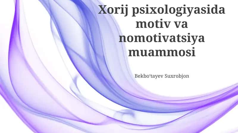 Motivatsiya va Demotivatsiya