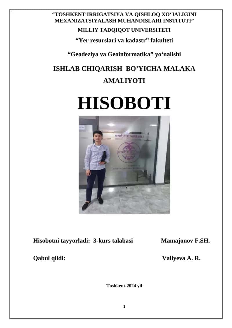 Ishlab chiqarish bo‘yicha malaka amaliyoti