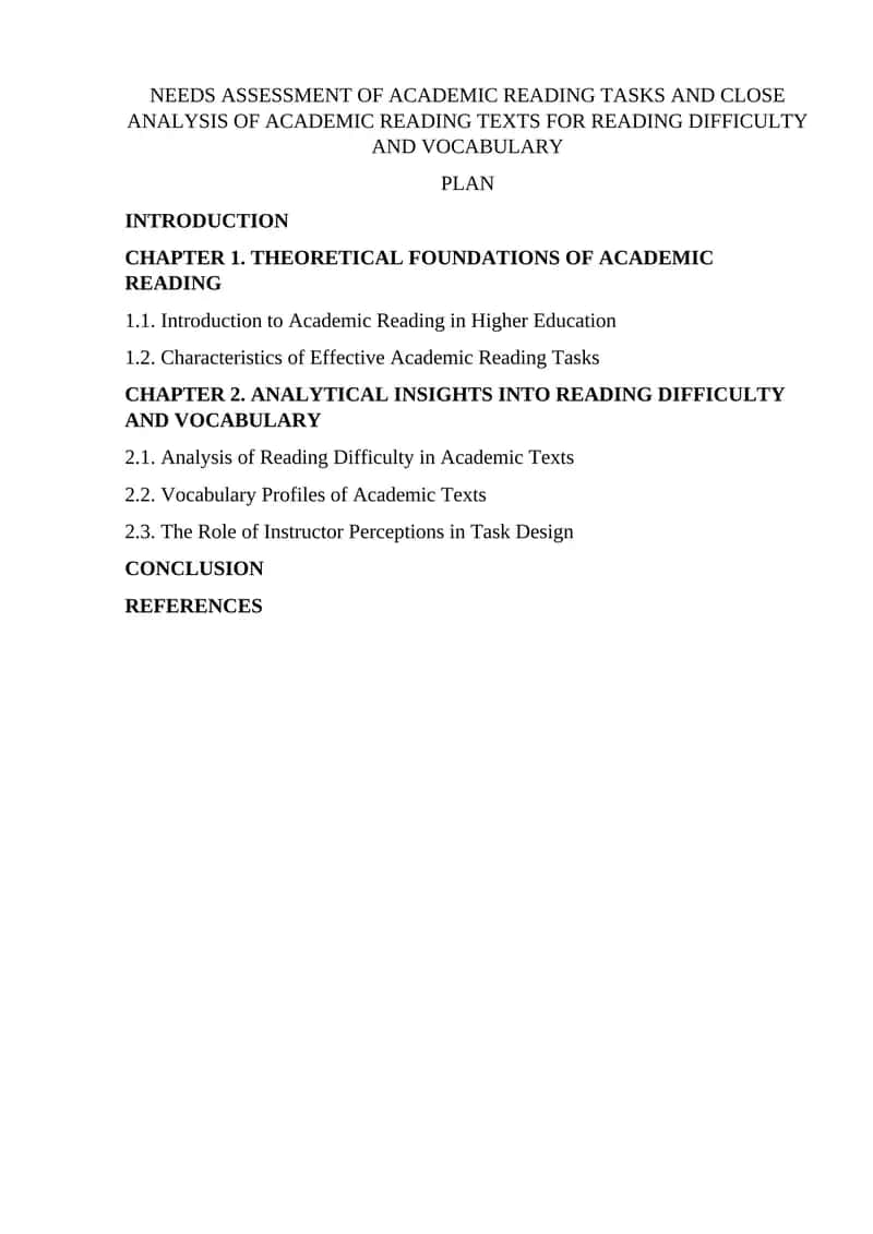 Academic Reading Task Analysis