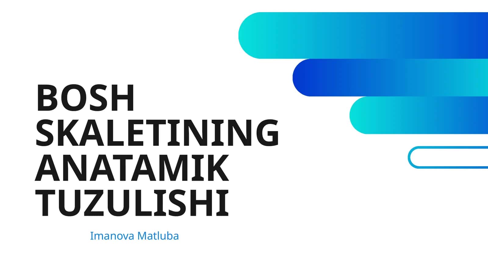 BOSH SKALETINING ANATAMIK TUZULISHI