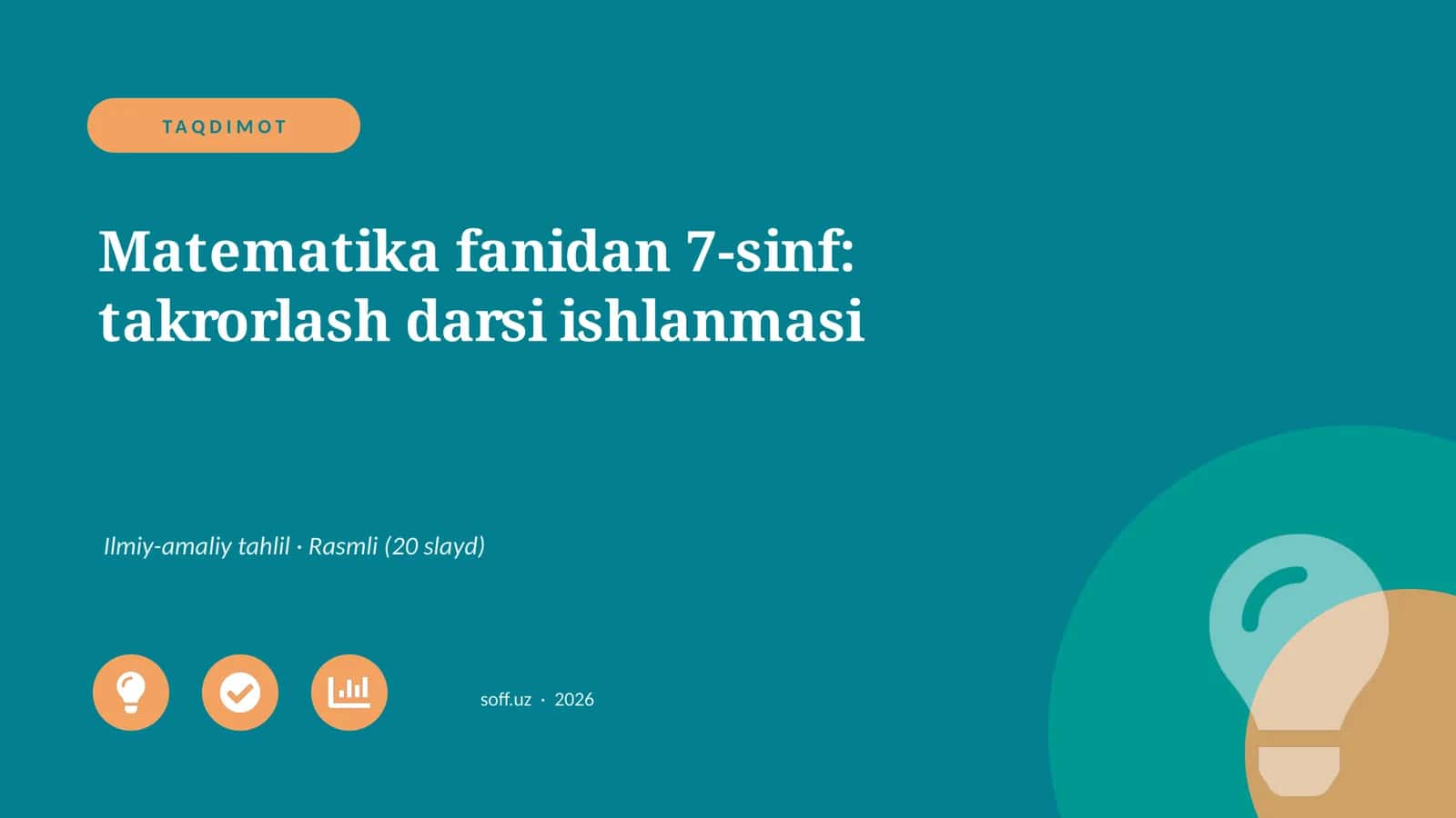 Matematika fanidan 7-sinf: takrorlash darsi ishlanmasi
