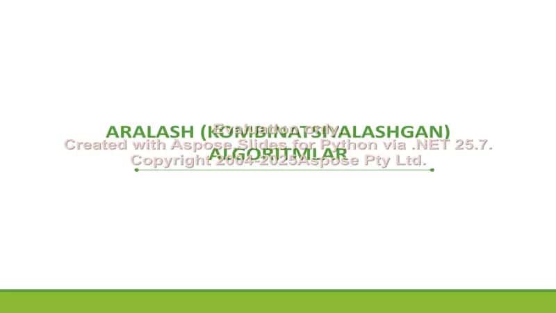 Aralash (kombinatsiyalashgan) algoritmlar