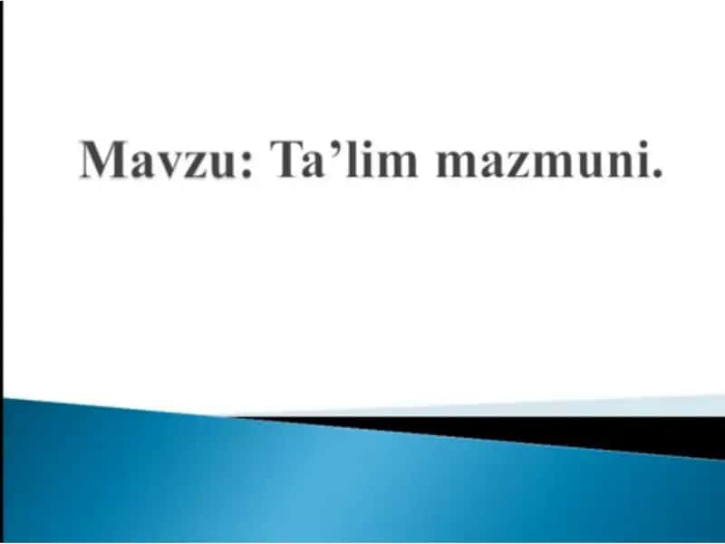 Ta'lim mazmuni