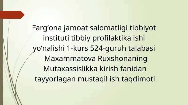 Tibbiy profilaktika ishi