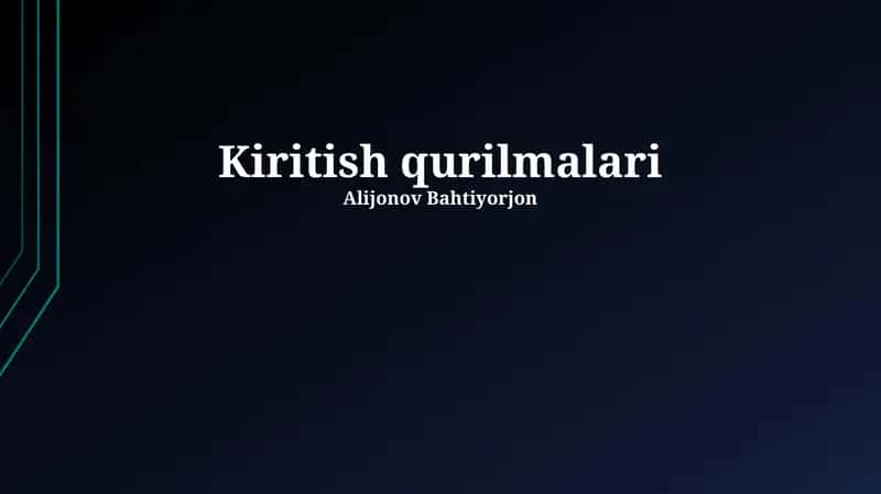 Kiritish qurilmalari