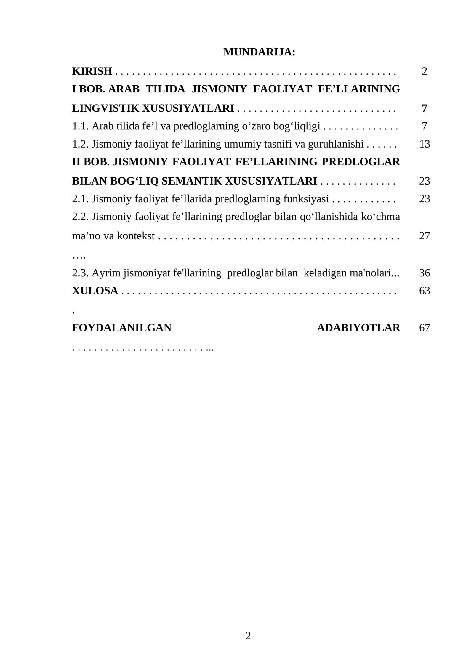 IBOB.ARAB TILIDA JISMONIY FAOLIYAT FE’LLARINING LINGVISTIK XUSUSIYATLARI