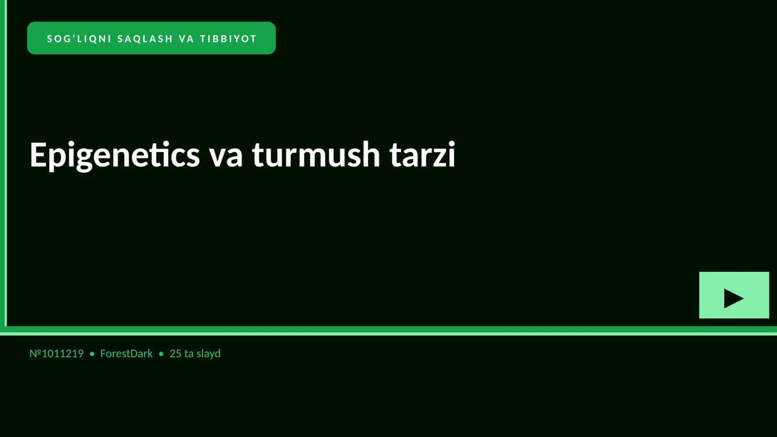 Epigenetics va turmush tarzi