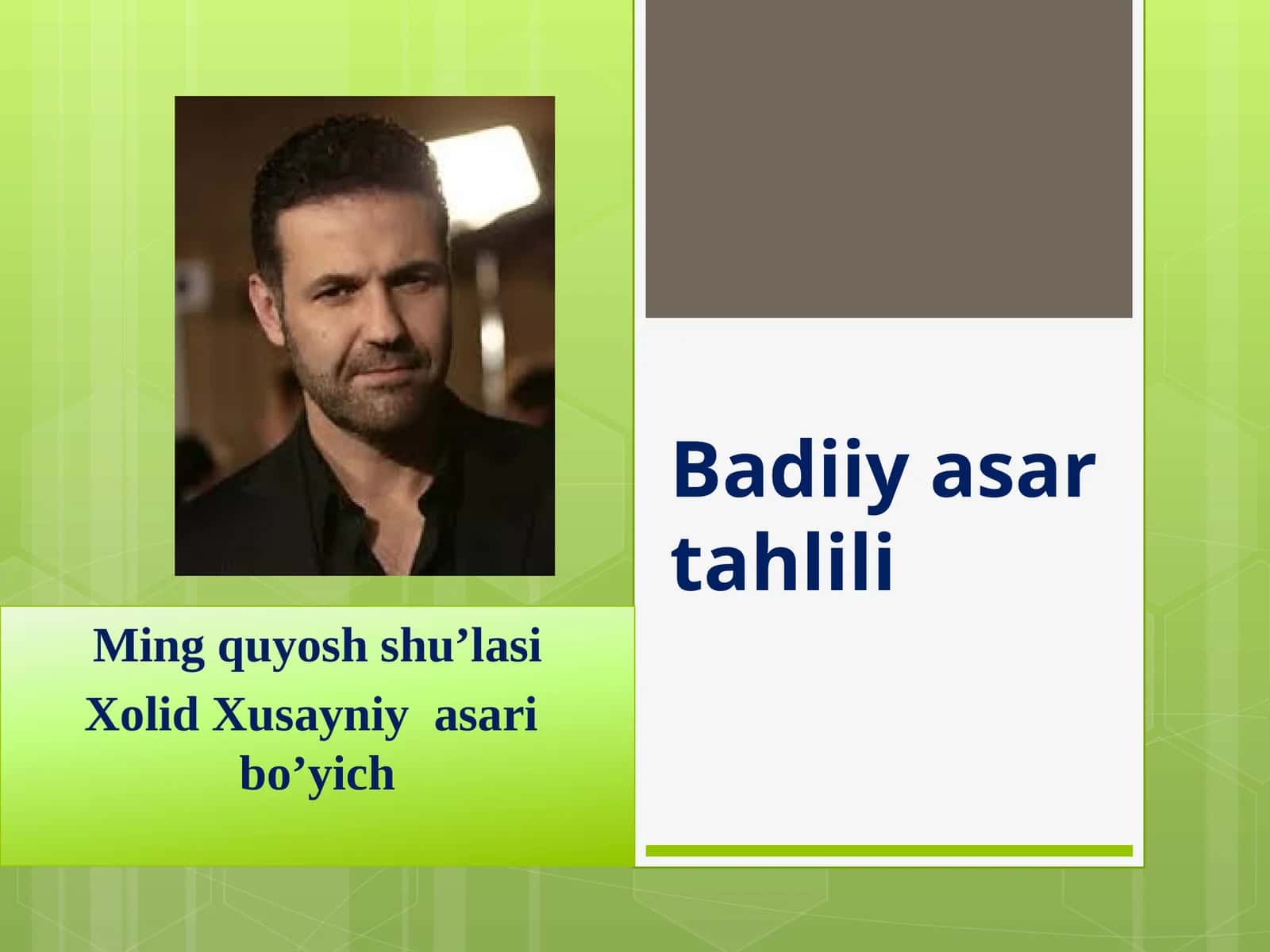 Badiiy asar tahlili