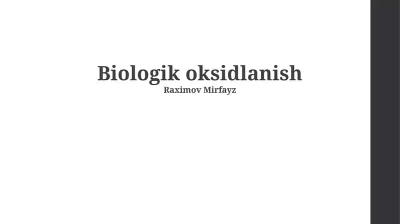 Biologik oksidlanish