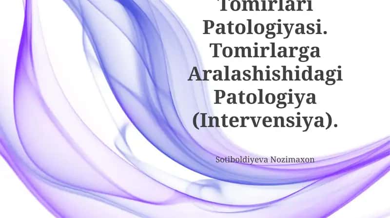 Vena Va Limfa Tomirlari Patologiyasi