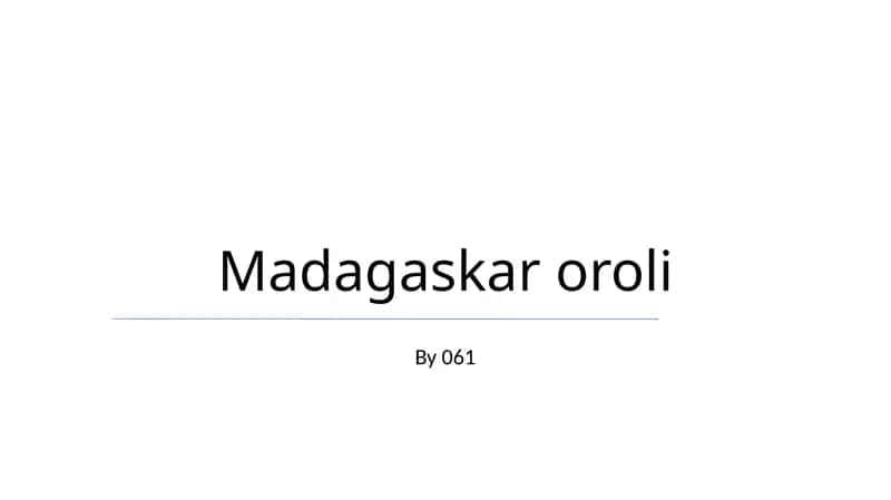 Madagaskar oroli