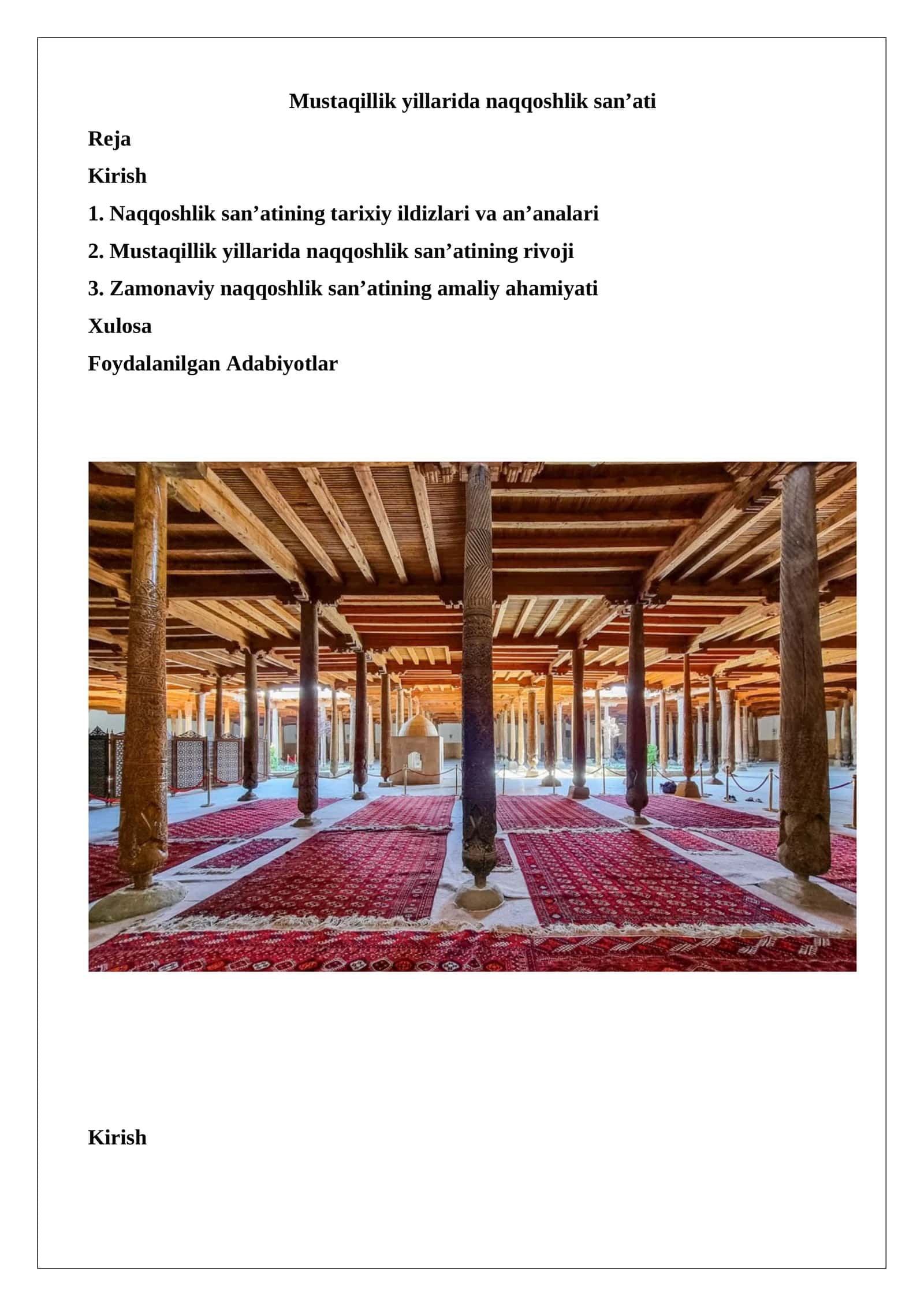 Mustaqillik yillarida naqqoshlik san’ati