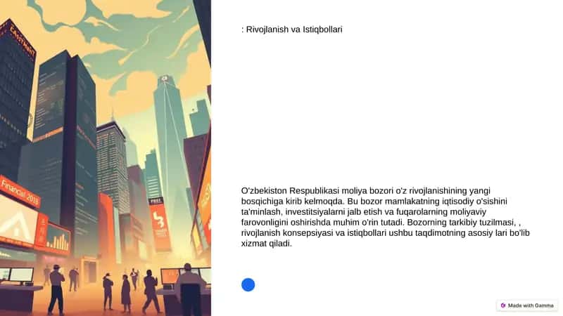 Moliya Bozorining Tarkibiy Tuzilmasi