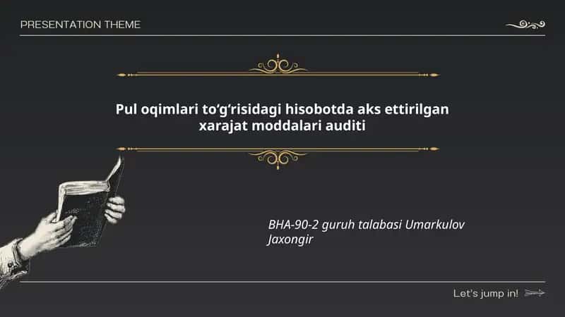 Pul oqimlari to‘g‘risidagi hisobotda aks ettirilgan xarajat moddalari auditi