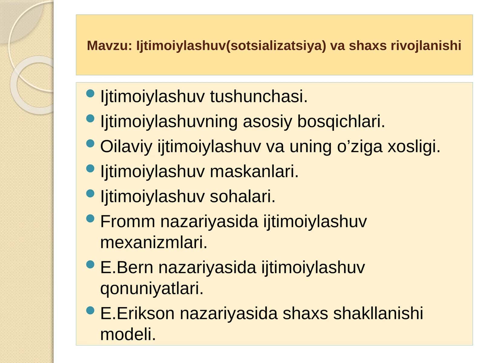 Ijtimoiylashuv (sotsializatsiya) va shaxs rivojlanishi