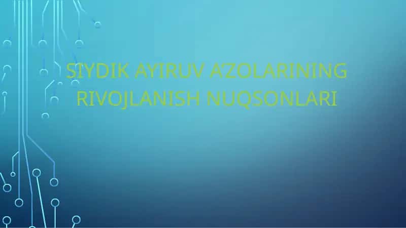 Siydikayiruva’zolariningrivojlanishnuqsonlari