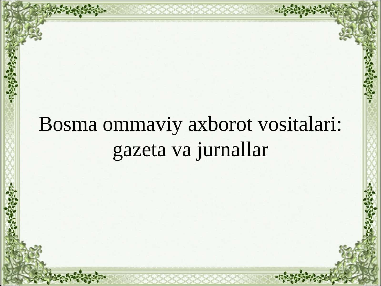 Yangi axboriy texnologiyalar va ayniqsa, Internet