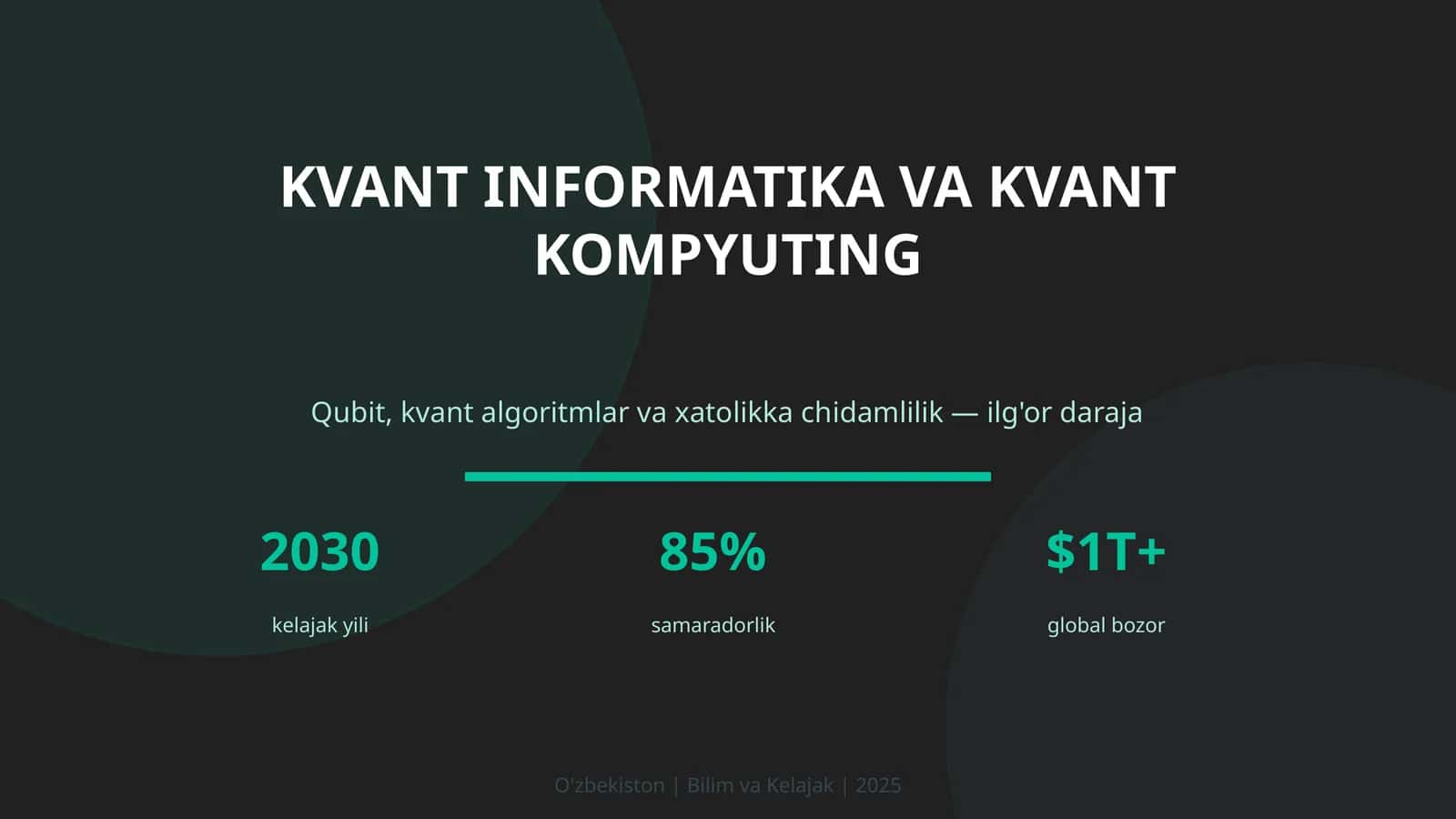 KVANT INFORMATIKA VA KVANT KOMPYUTING