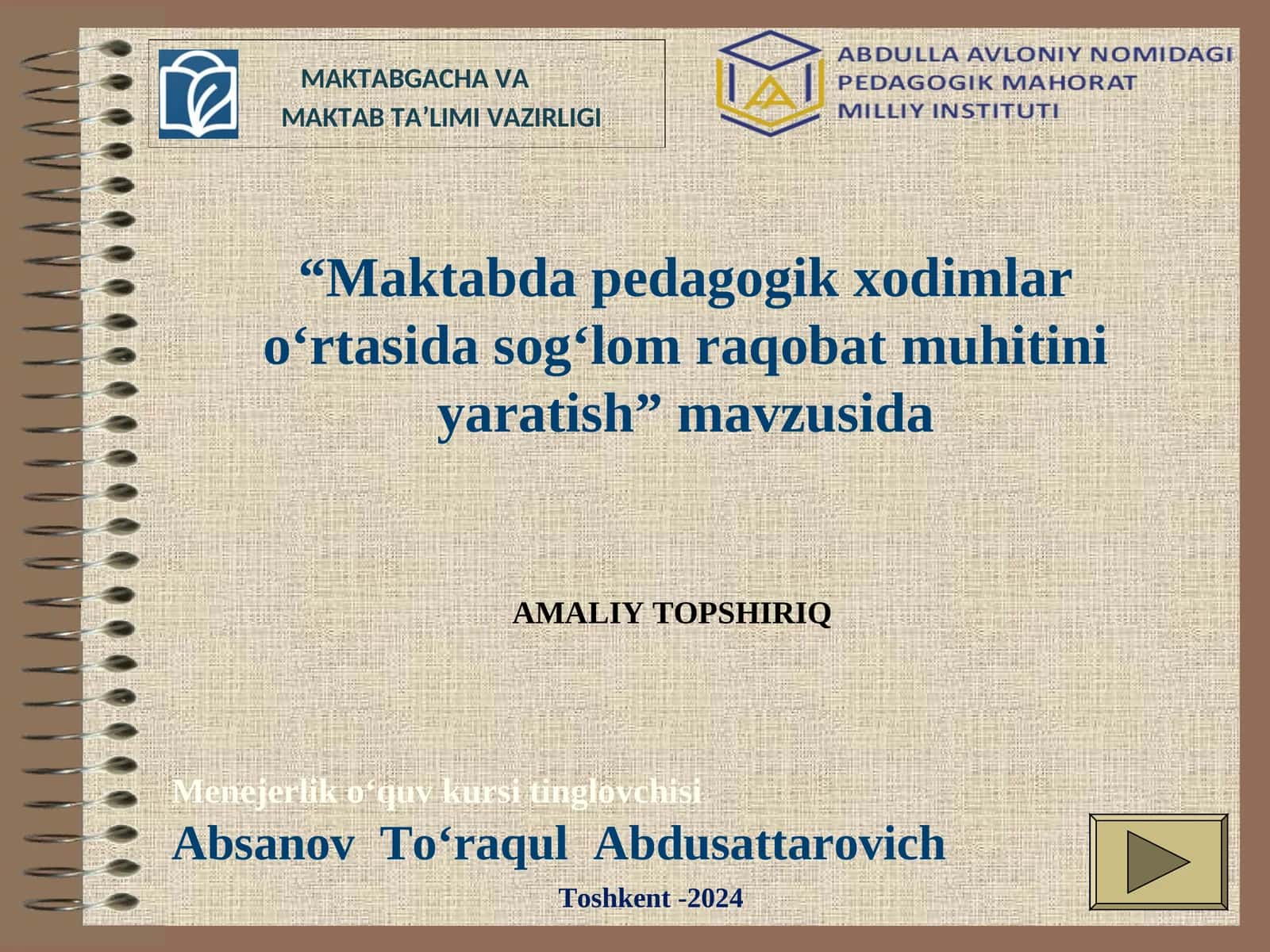 Maktabda pedagogik xodimlar o‘rtasida sog‘lom raqobat muhitini yaratish