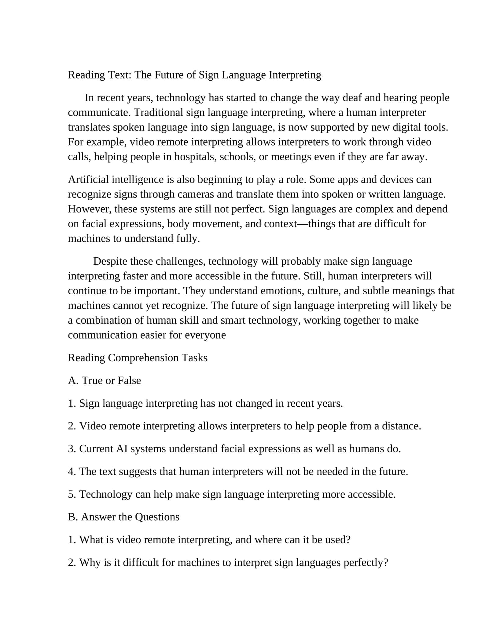 The Future of Sign Language Interpreting