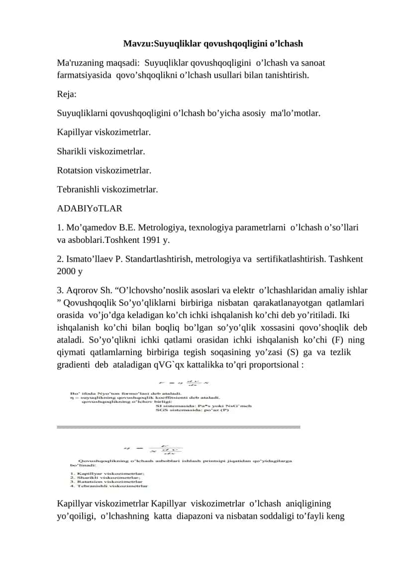 Kapillyar viskozimеtrlar
