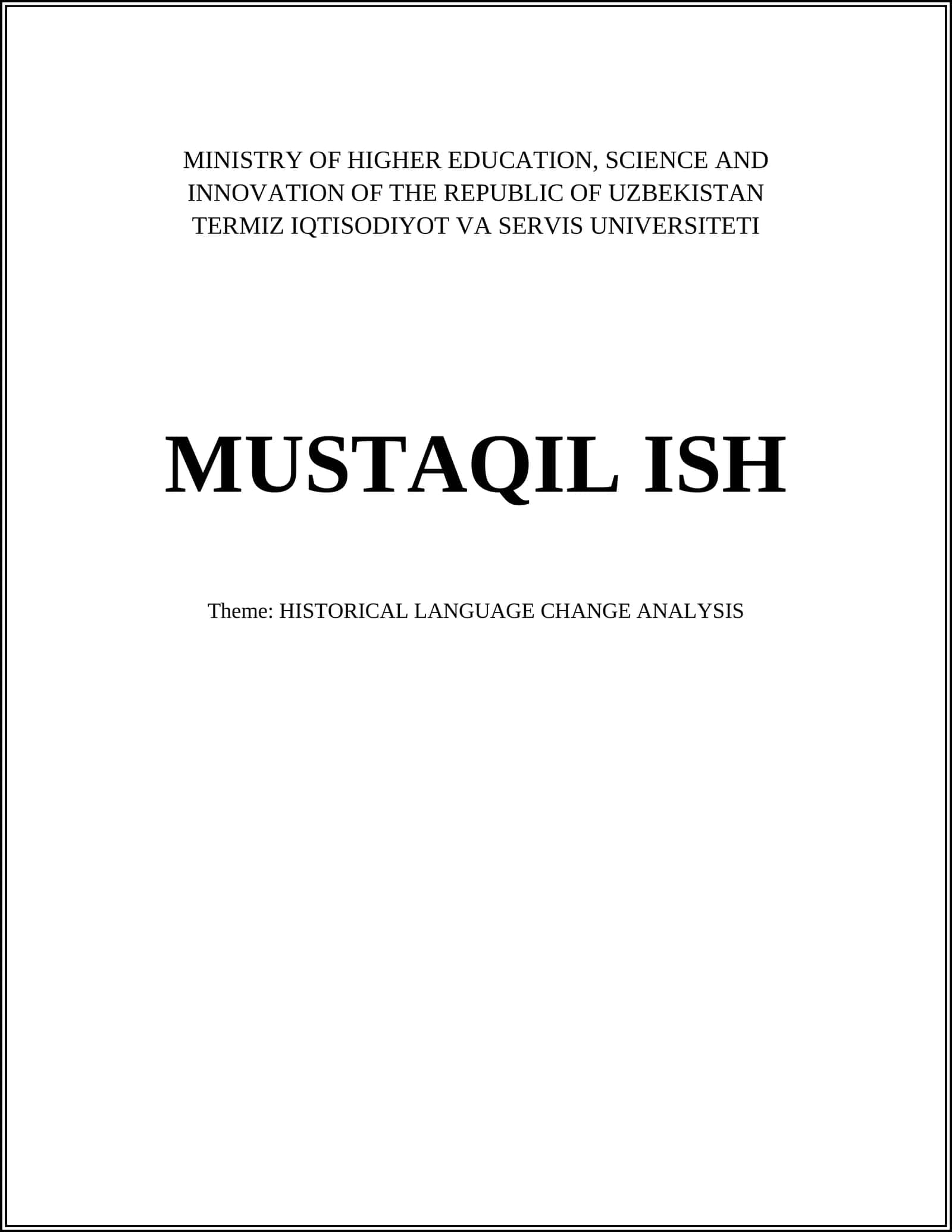 HISTORICAL LANGUAGE CHANGE ANALYSIS