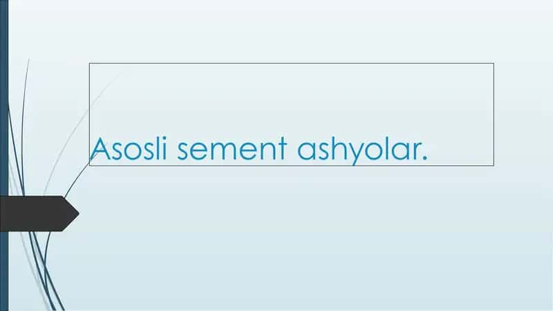 Asosli sement ashyolar