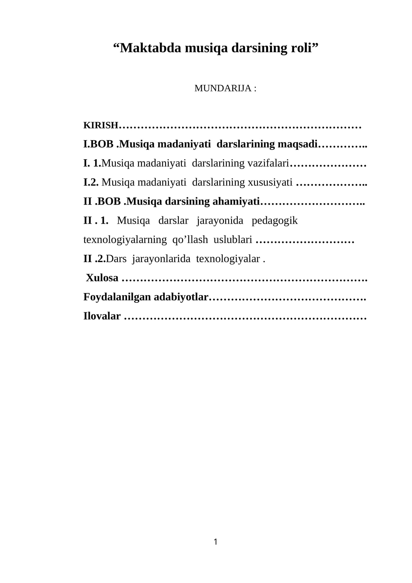 Maktabda musiqa darsining roli