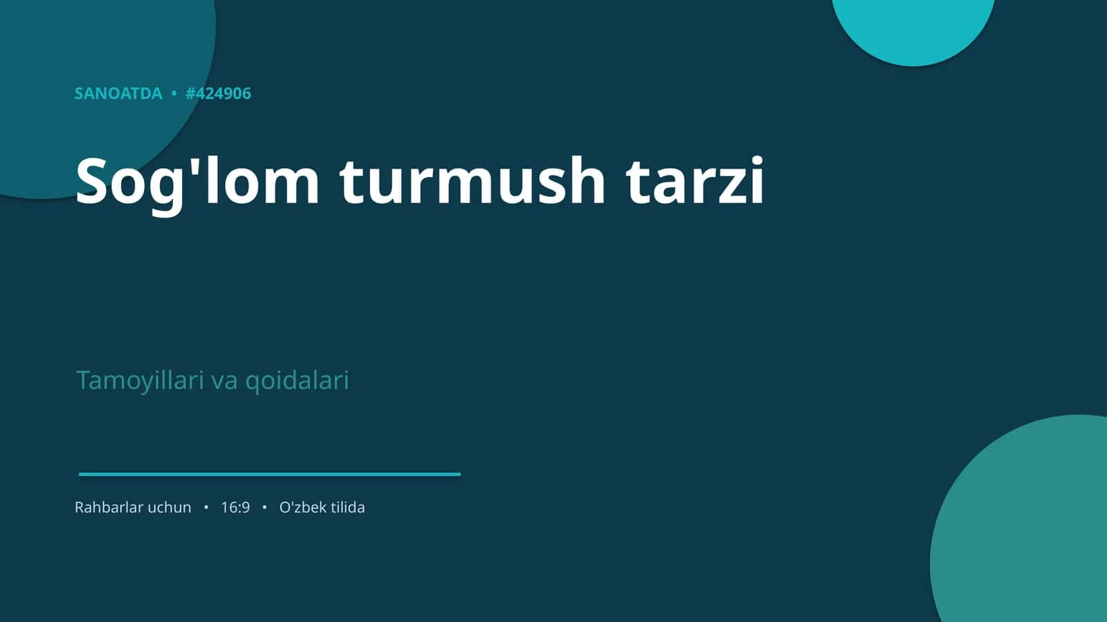 Sog'lom turmush tarzi
