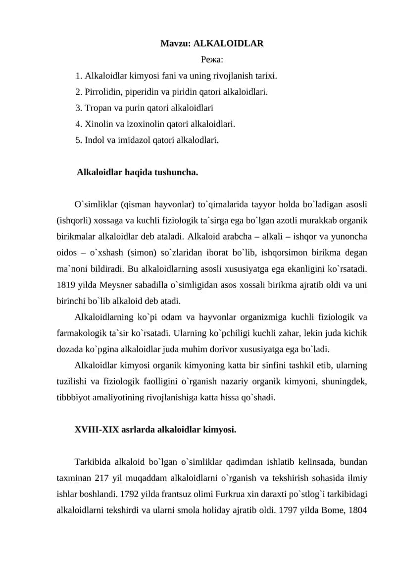ALKALOIDLAR