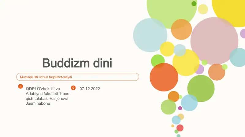 Buddizmni Mustaqilish uchun Taqdimot Slaydi