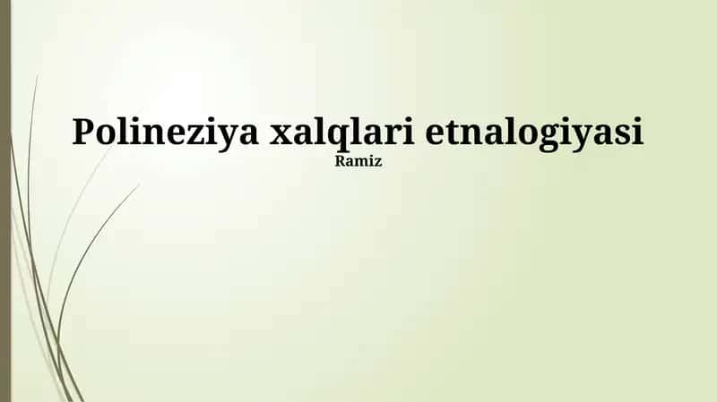 Polineziya xalqlari etnalogiyasi