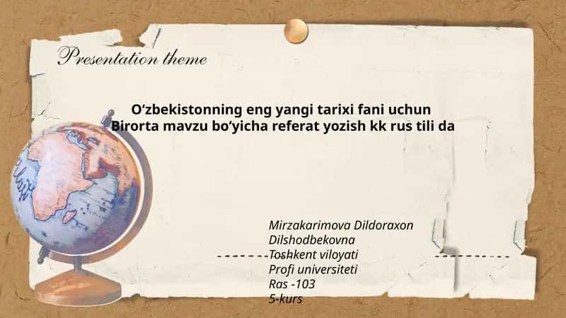 Birorta mavzu boʻyicha referat yozish
