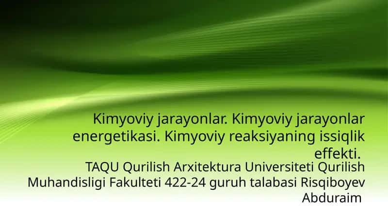 Kimyoviy jarayonlar