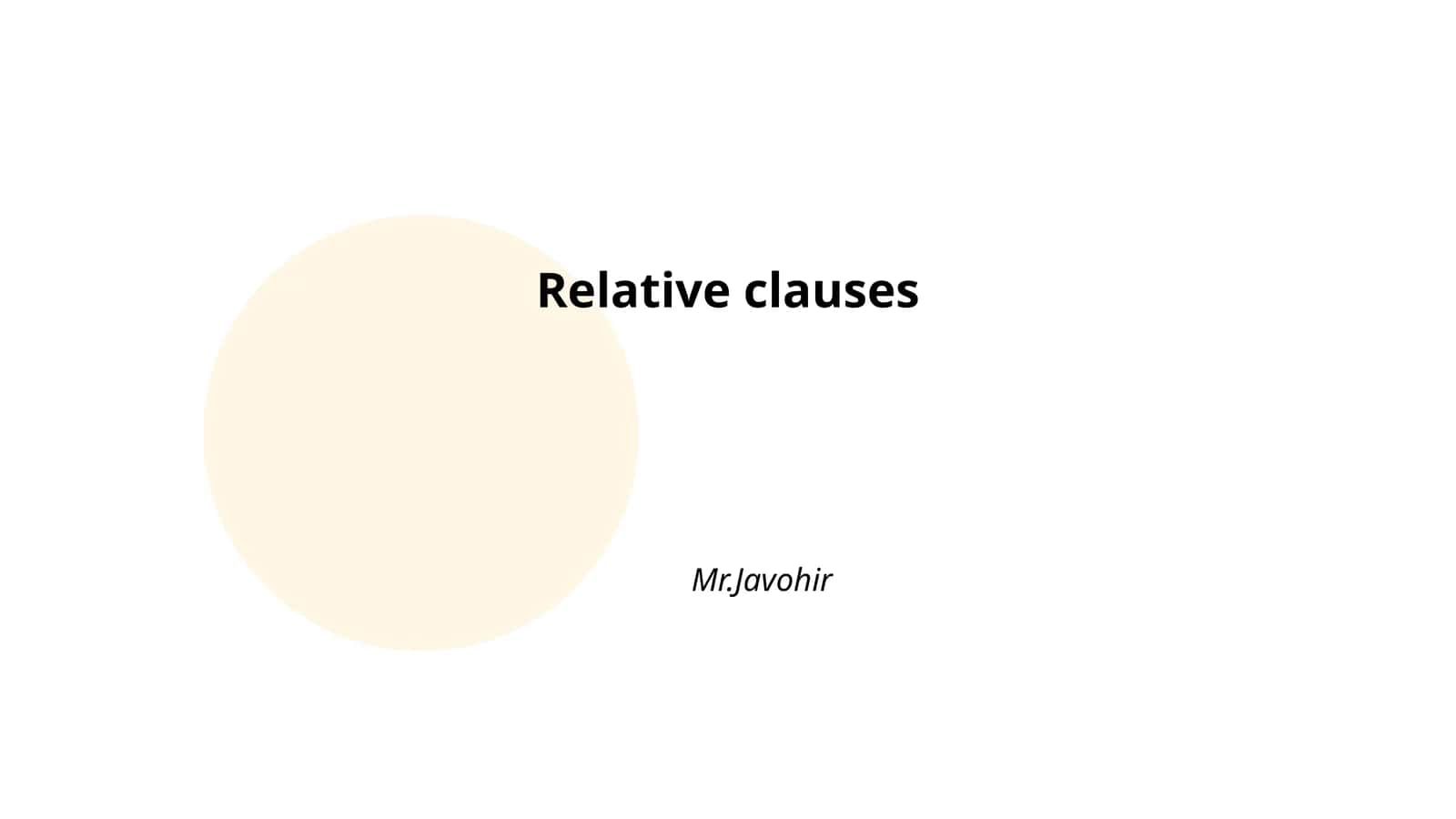 Relative clauses