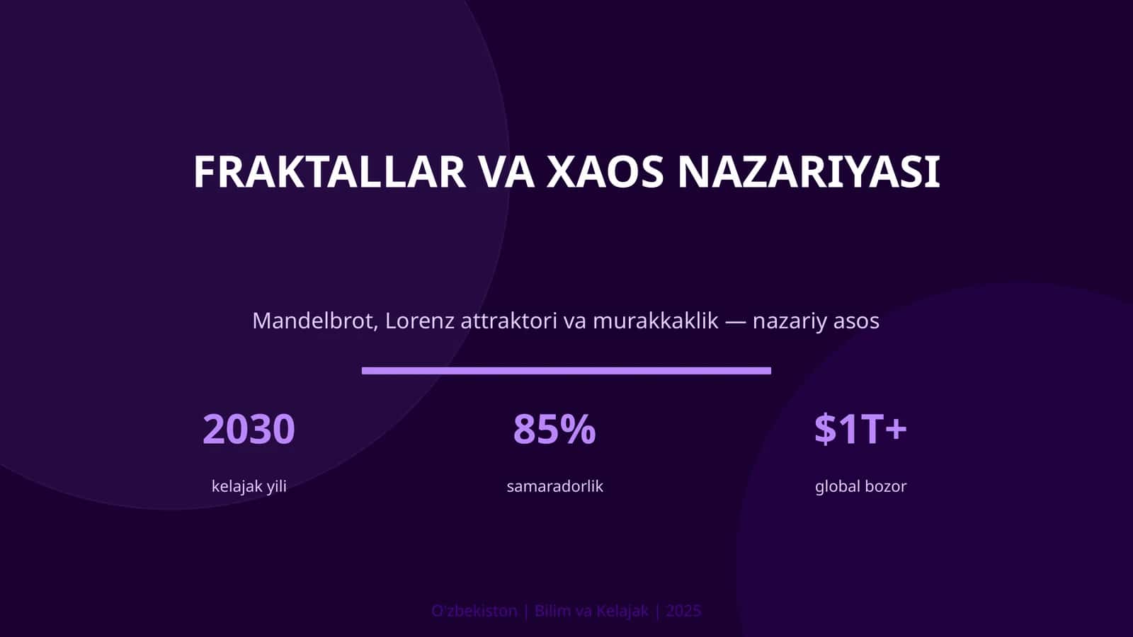 FRAKTALLAR VA XAOS NAZARIYASI