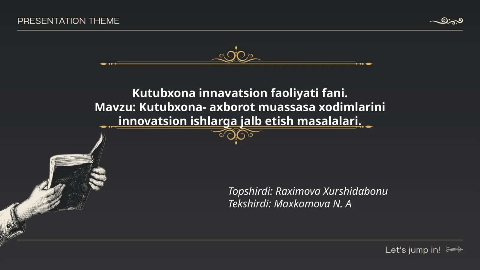 Kutubxona innavatsion faoliyati fani