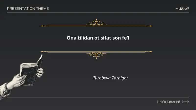 Ona tilidan ot sifat son fe‘l