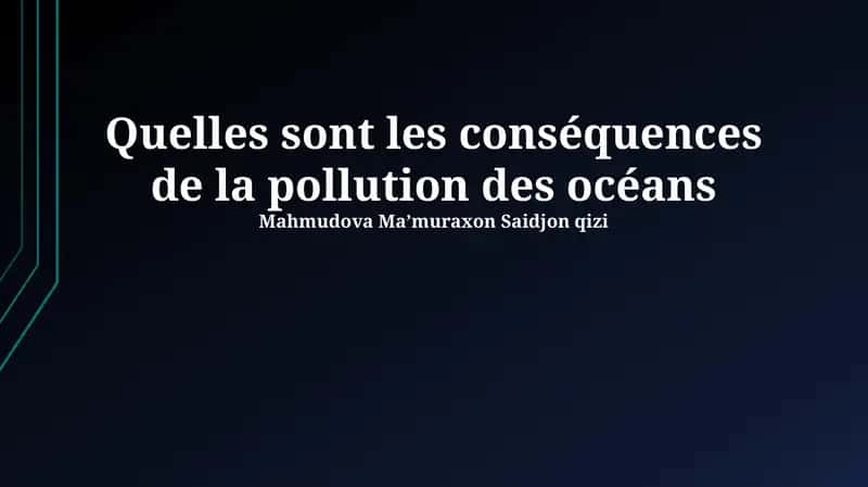 L'Acidification des Océans